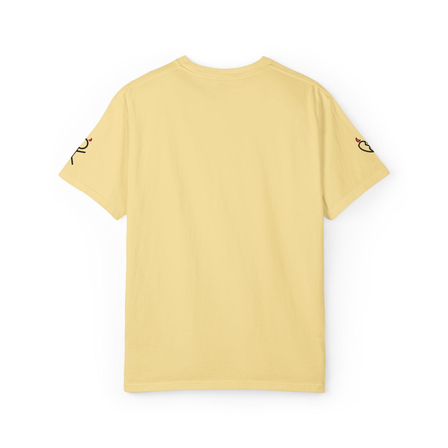 Embroidered T-Shirt — Turned Villain logo with Sleeve Icons