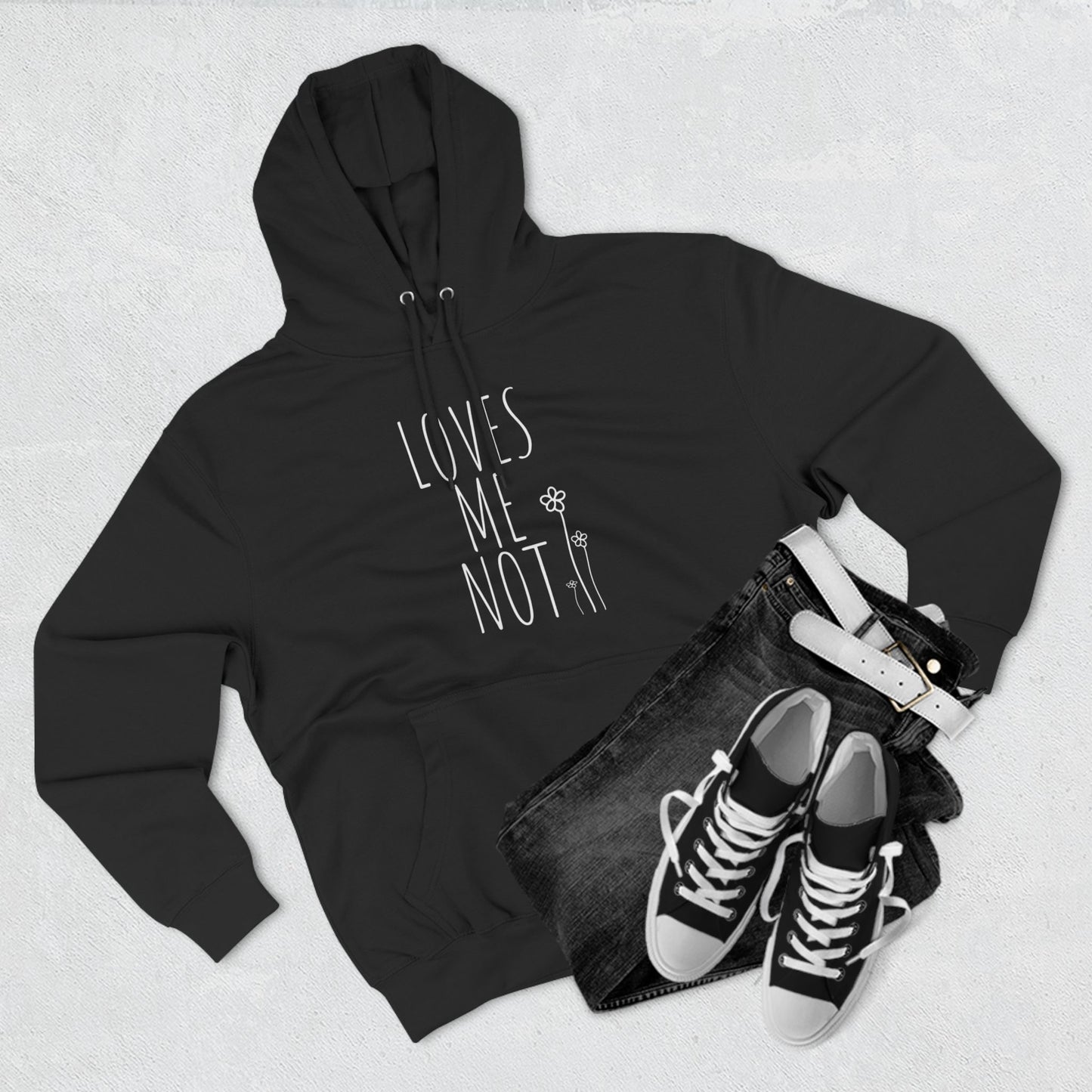 Loves Me Not Three-Panel Fleece Hoodie