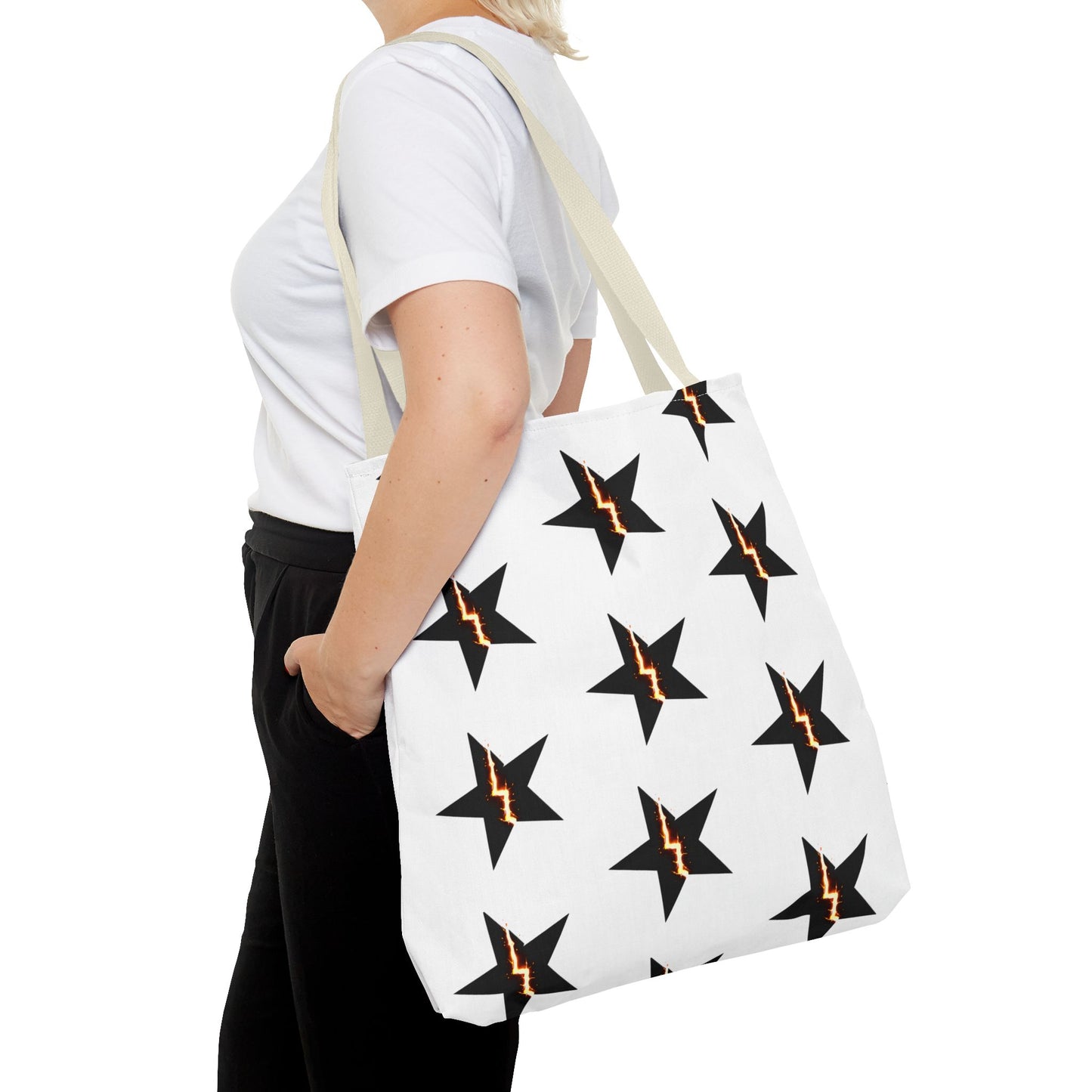 Broken Star Tote Bag — Patterned Reusable Grocery & Everyday Carry Tote