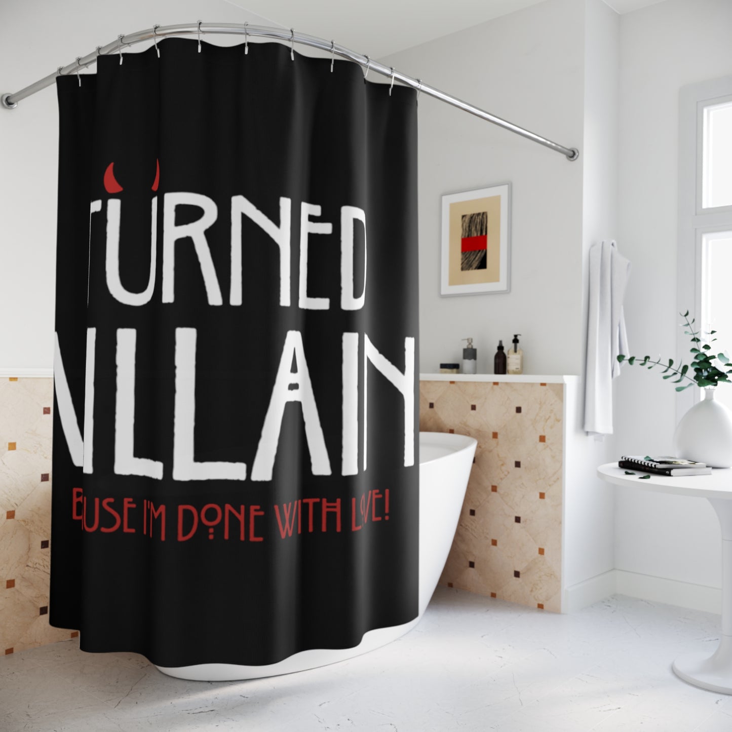 Turned Villain Polyester Shower Curtain