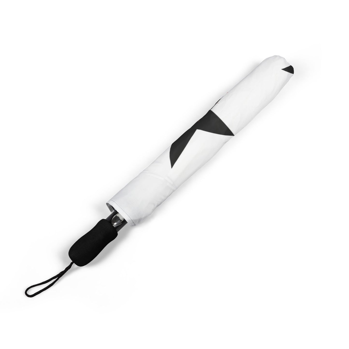 Foldable Umbrella — Black Star Pattern with Lightning Accent
