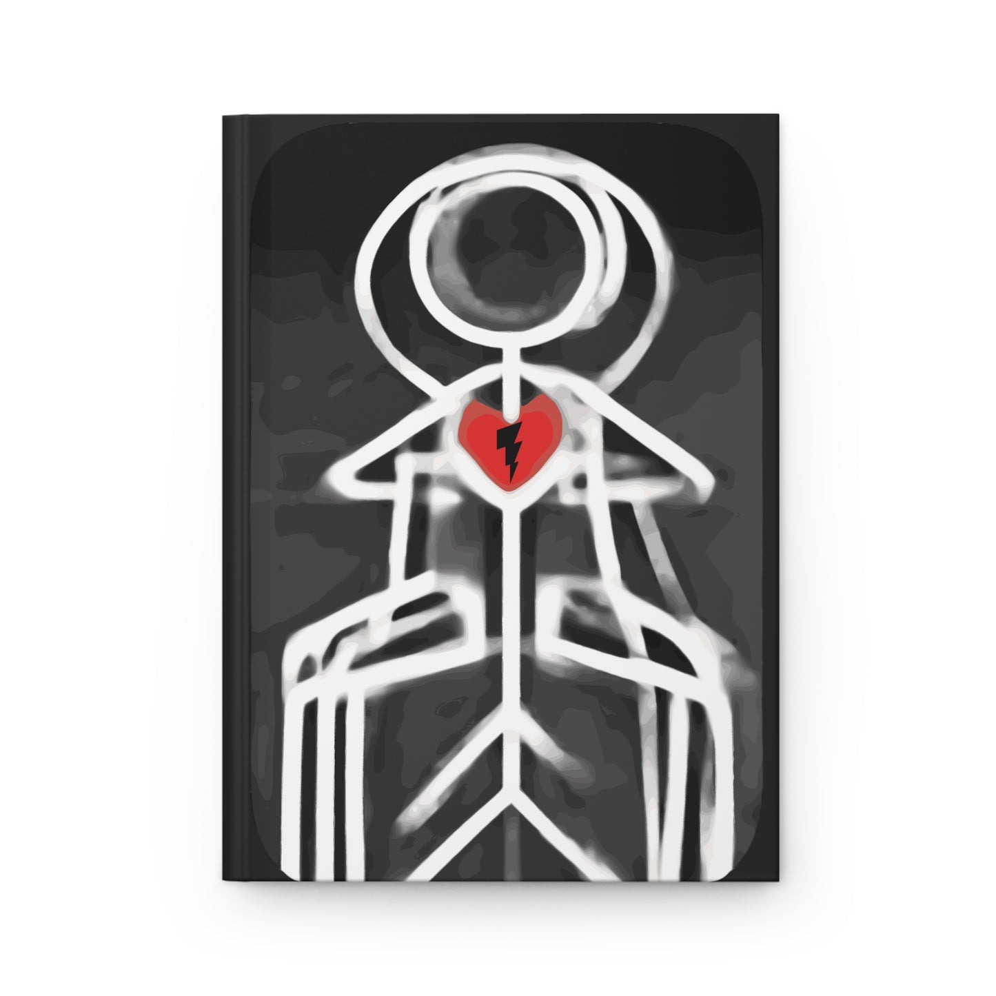Hardcover Journal — "Turned Villain" Cracked Heart Graphic Notebook