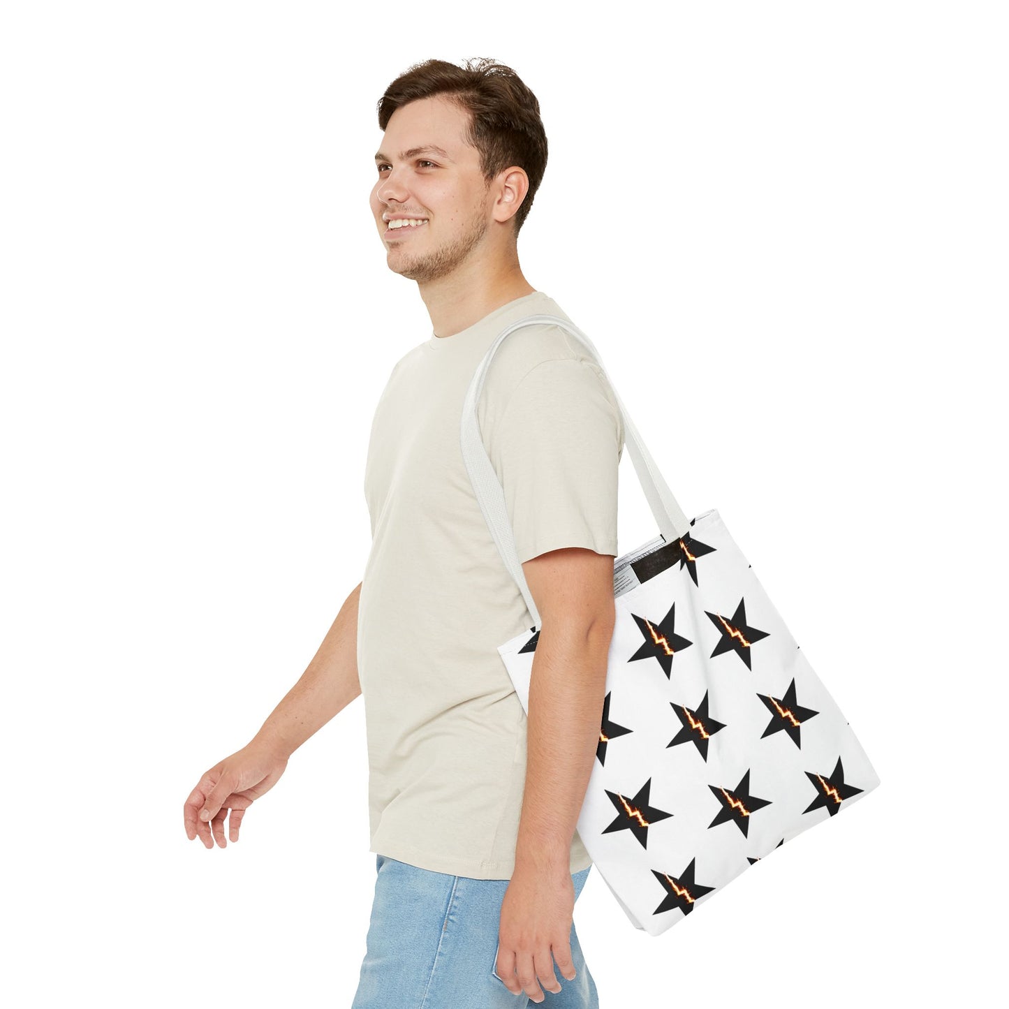 Broken Star Tote Bag — Patterned Reusable Grocery & Everyday Carry Tote