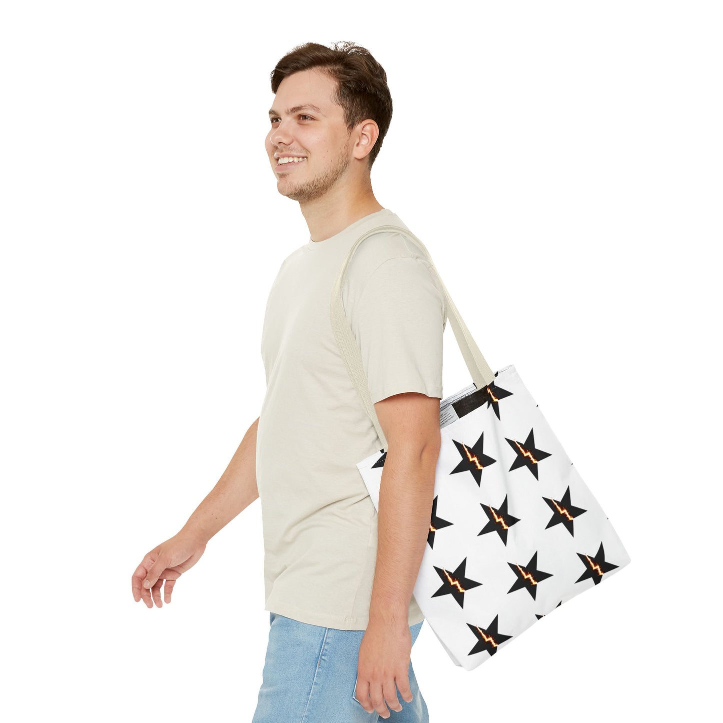 Broken Star Tote Bag — Patterned Reusable Grocery & Everyday Carry Tote