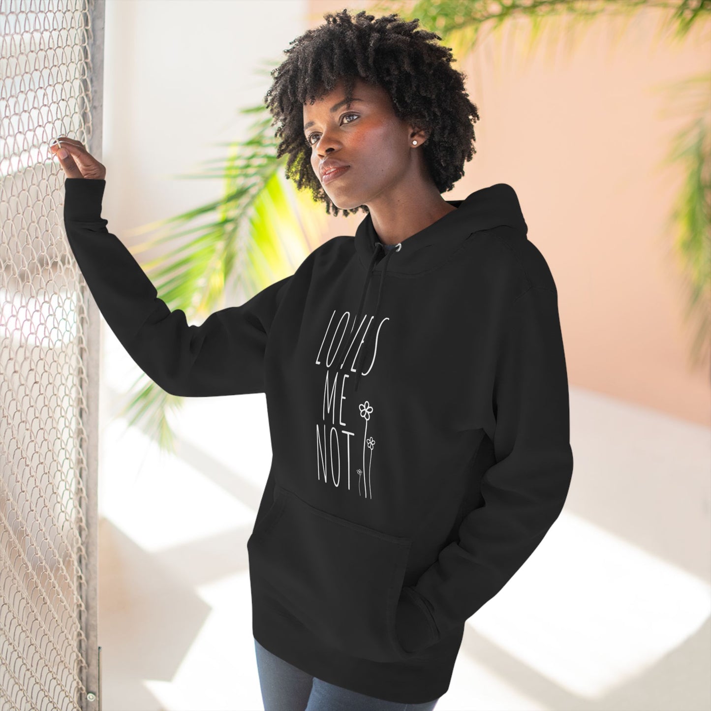 Loves Me Not Three-Panel Fleece Hoodie