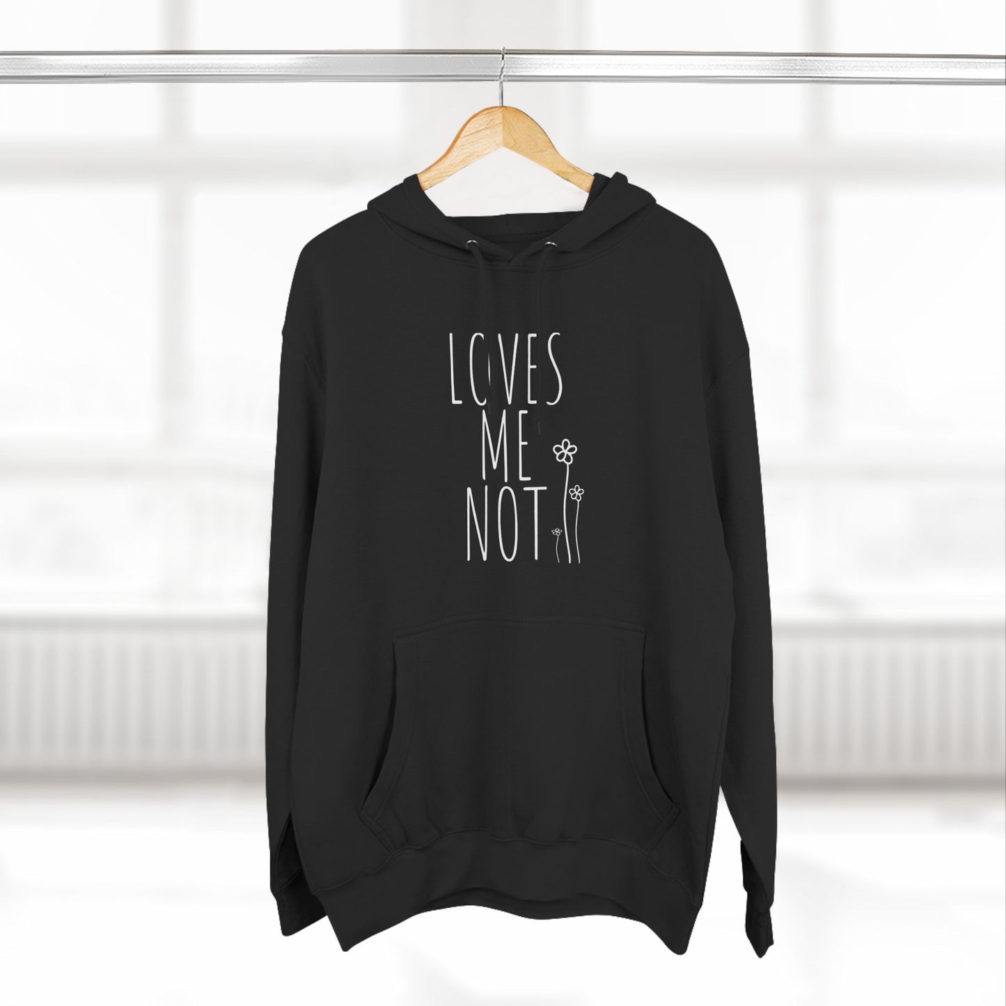 Loves Me Not Three-Panel Fleece Hoodie