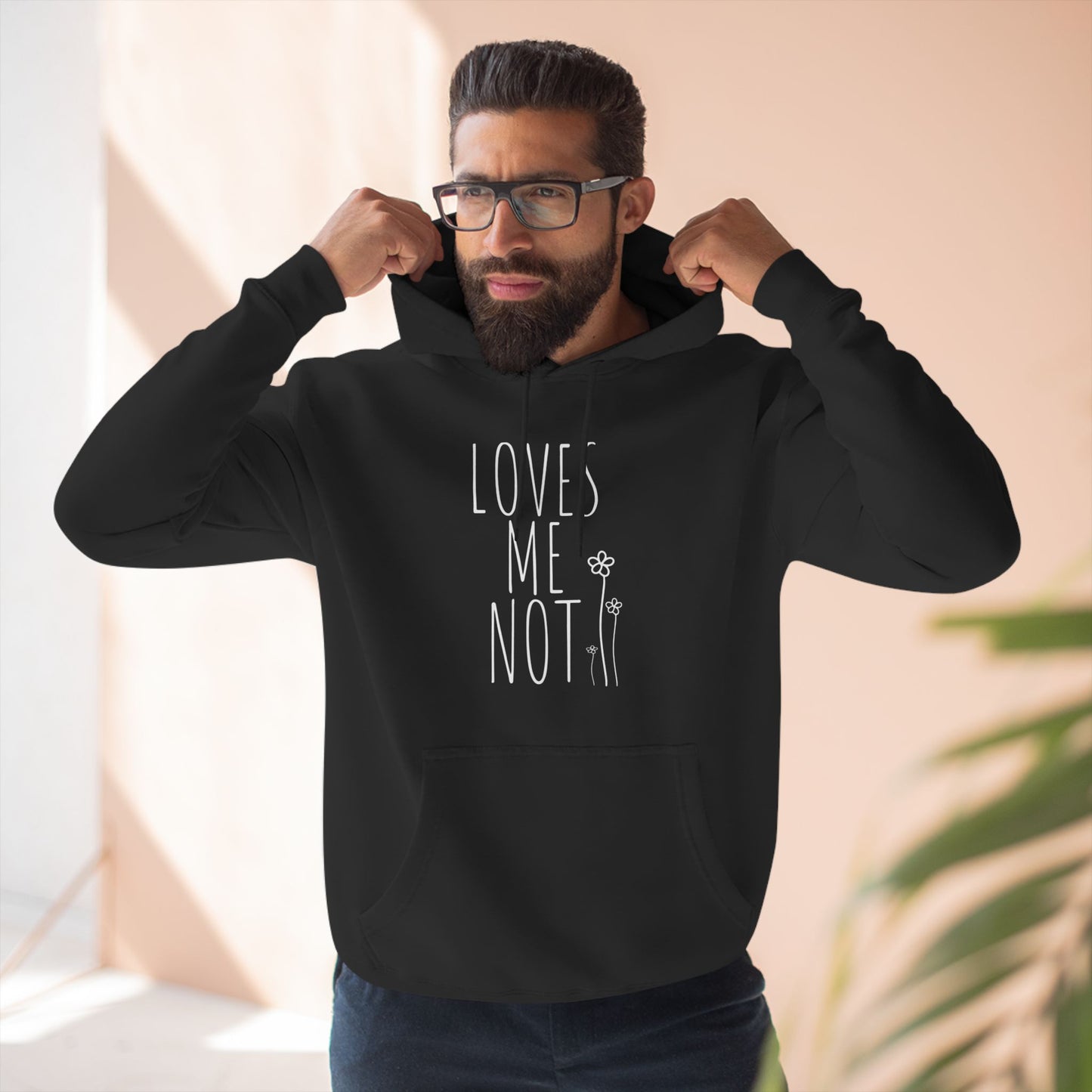 Loves Me Not Three-Panel Fleece Hoodie