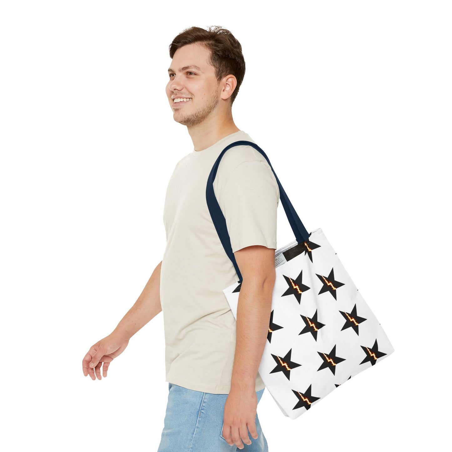 Broken Star Tote Bag — Patterned Reusable Grocery & Everyday Carry Tote
