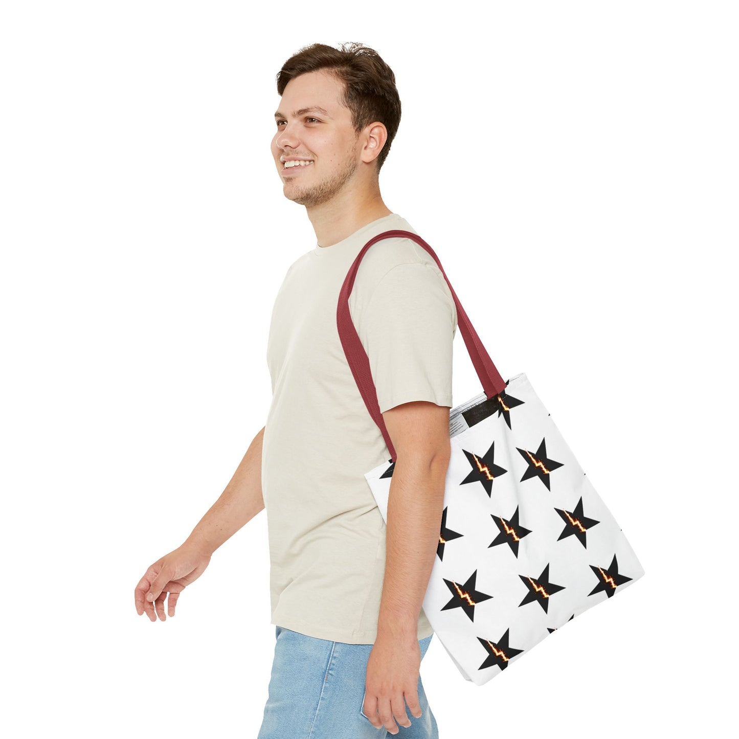 Broken Star Tote Bag — Patterned Reusable Grocery & Everyday Carry Tote