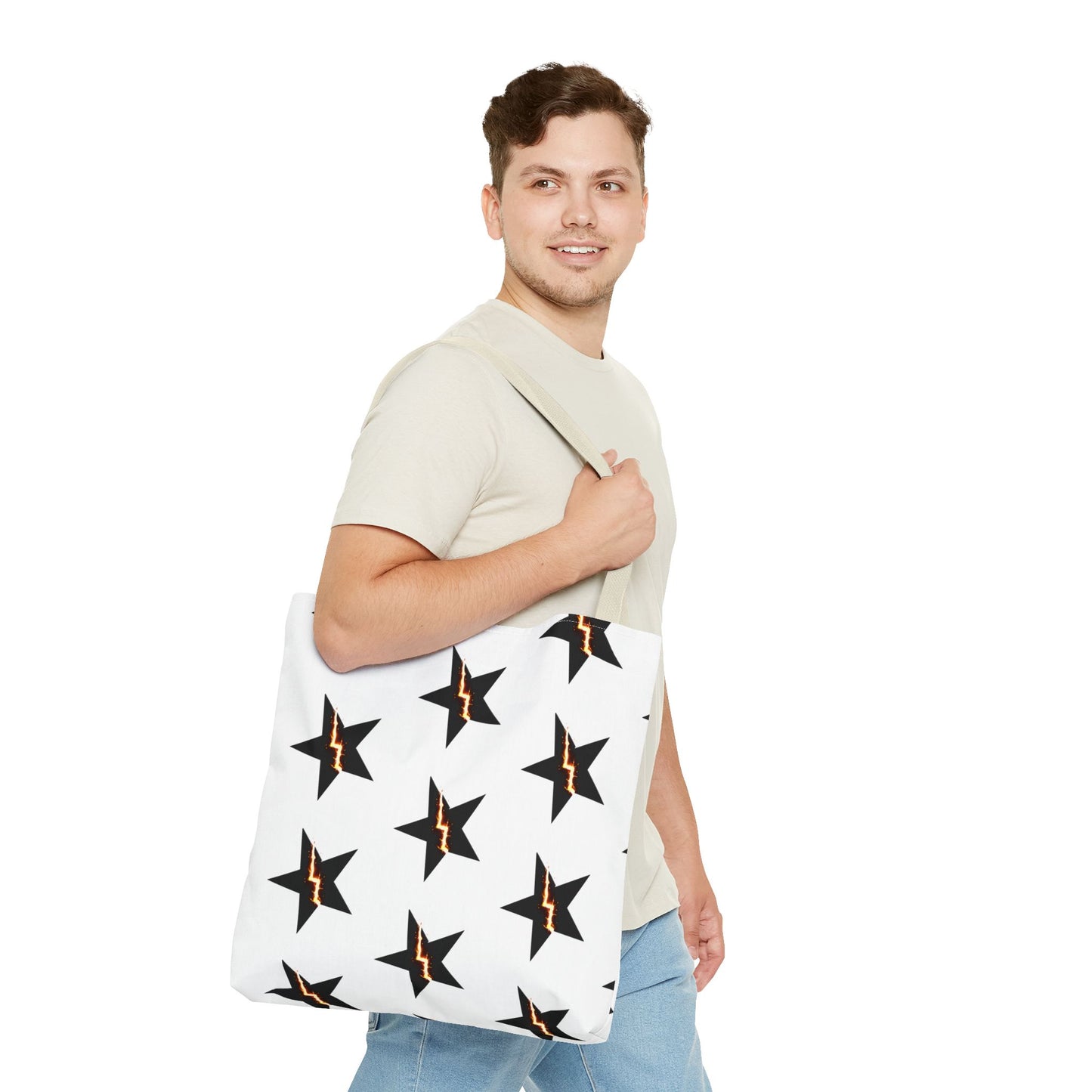 Broken Star Tote Bag — Patterned Reusable Grocery & Everyday Carry Tote