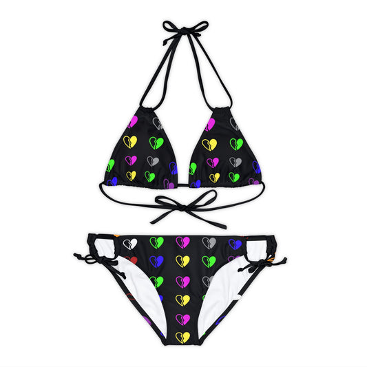 Broken Hearts Strappy Bikini Set