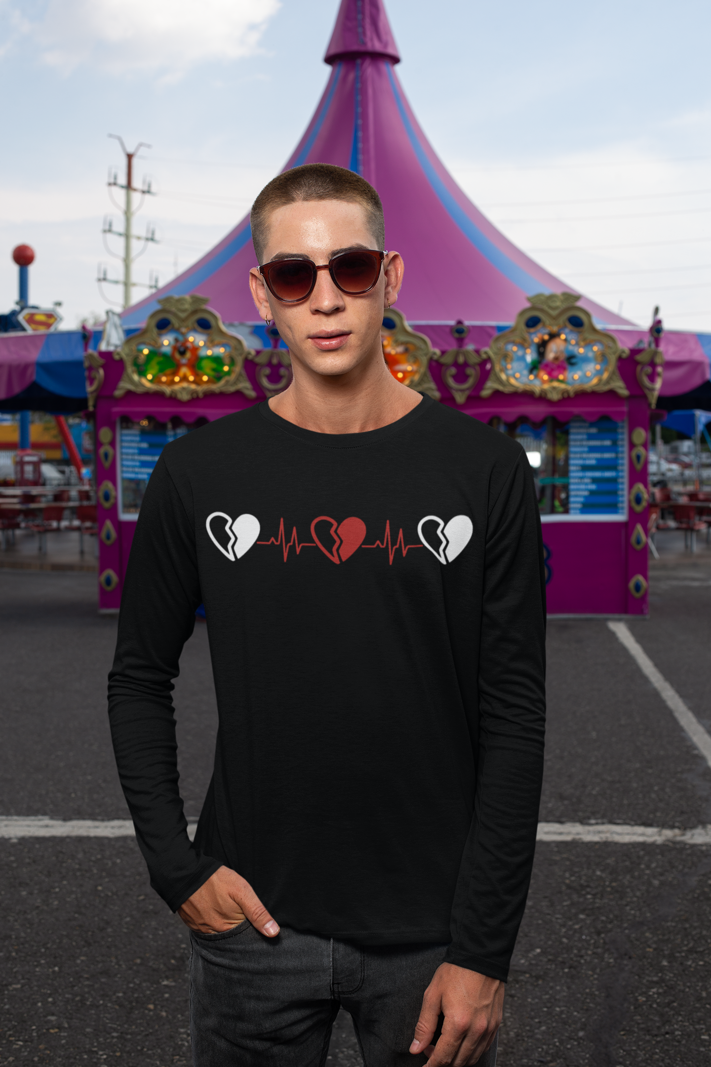 Broken Heartbeat Unisex Jersey Long Sleeve Tee